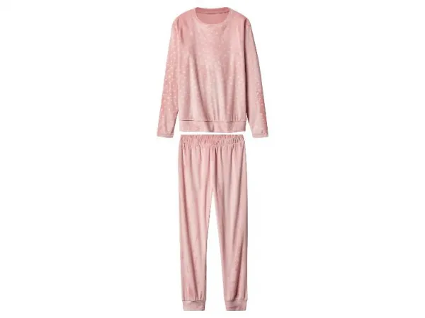 esmara® Dámske pyžamo z velúru Nicki (bledoružová, S (36/38))