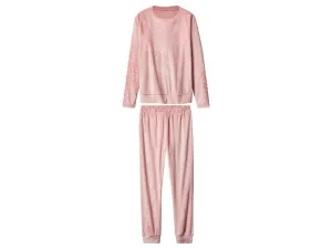 esmara® Dámske pyžamo z velúru Nicki (bledoružová, S (36/38))