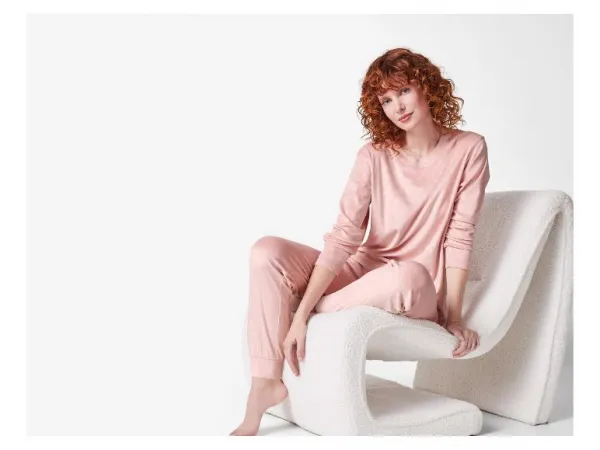 esmara® Dámske pyžamo z velúru Nicki (bledoružová, S (36/38))