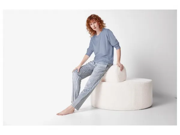 esmara® Dámske pyžamo z velúru Nicki (modrá, L (44/46))
