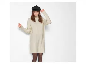 esmara® Dámske pletené šaty (biela, M (40/42))