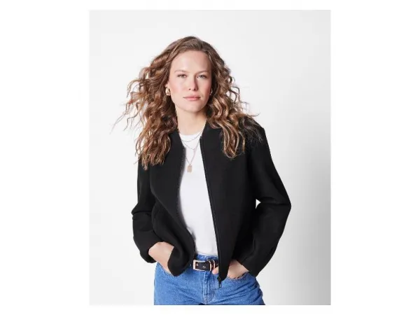 esmara® Dámska bomber bunda (čierna, M (40/42))