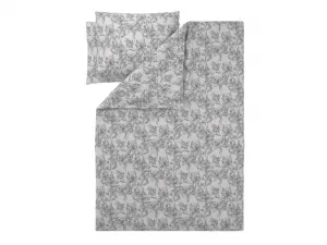 Livarno® Posteľná bielizeň z bavlny Renforcé, 200 x 220 cm (biela/sivá)