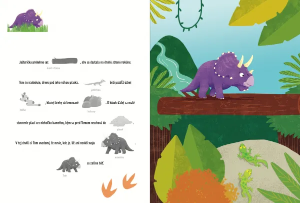 Dinosaury Obrázkové čítanie so samolepkami
