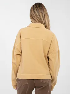Dámska rifľová bunda v camel farbe
