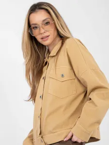 Dámska rifľová bunda v camel farbe