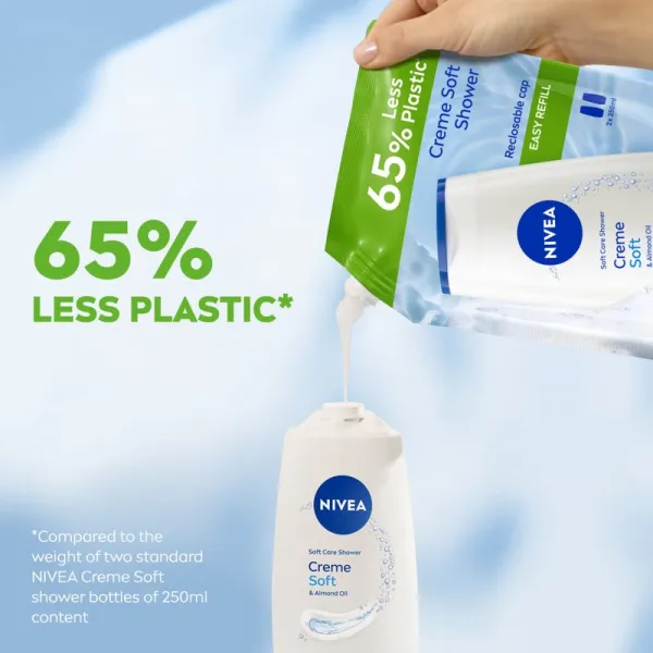 NIVEA Creme Soft krémový sprchový gél náhradná náplň 500 ml
