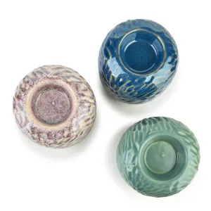 Mondex Keramický svietnik Yarine 10,5 cm modrý