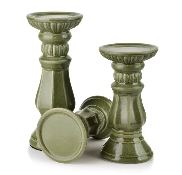 Mondex Keramický svietnik Yarine 20,5 cm zelený