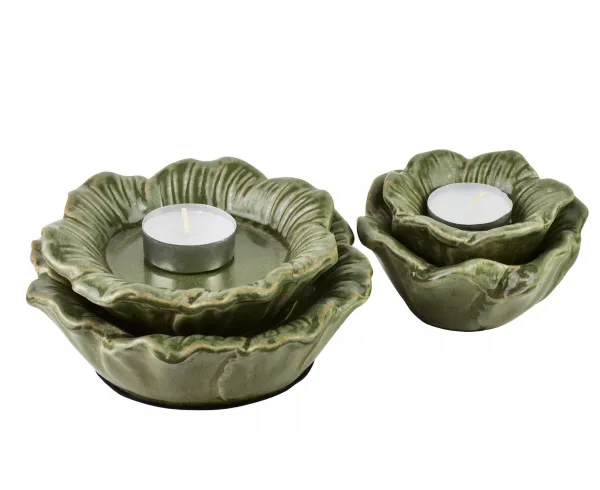Mondex Keramický svietnik Yarine 7 cm zelený