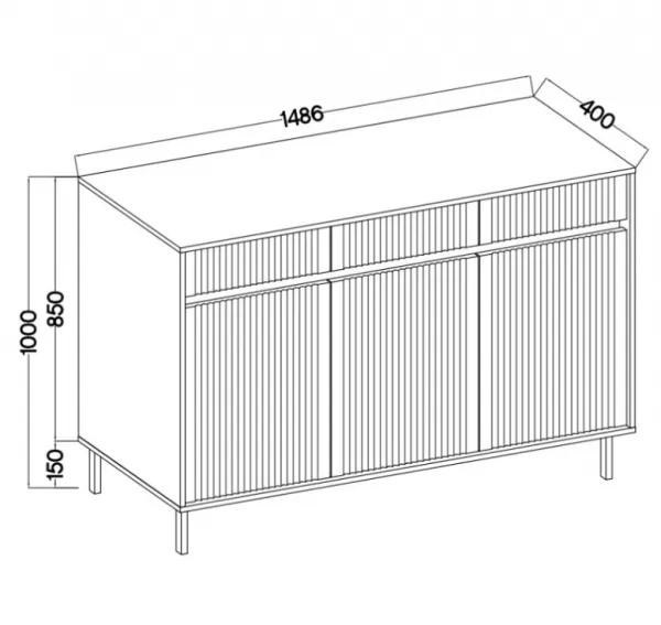 ArtLemp Komoda KASOA 3F3S/833 | dub evoke