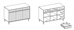 ArtLemp Komoda KASOA 3F3S/833 | dub evoke