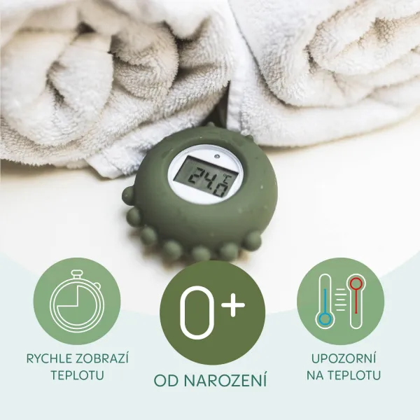 Zopa silikónový digitálny teplomer 2v1 Dove Grey