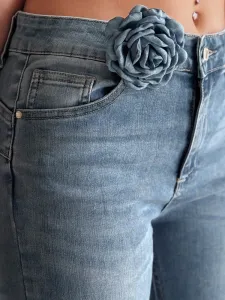 Dámske džínsy zvonové s kvetom FLOWERSSE