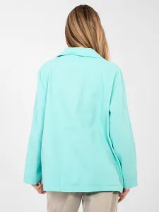 Tyrkysový blazer s výšivkou