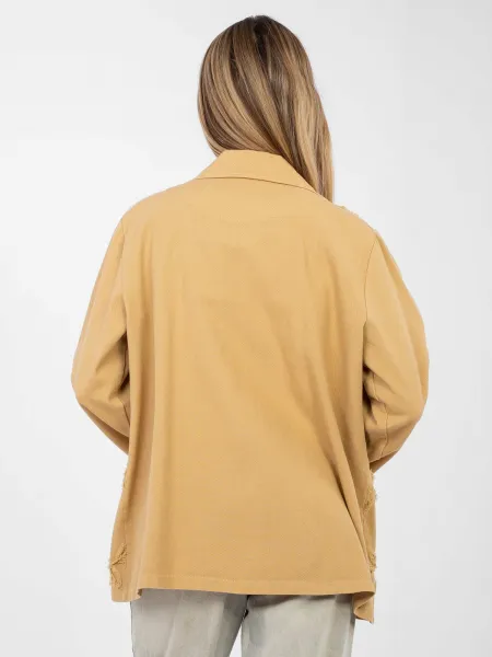 Dámska camel bunda s výšivkou