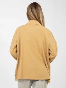 Dámska camel bunda s výšivkou