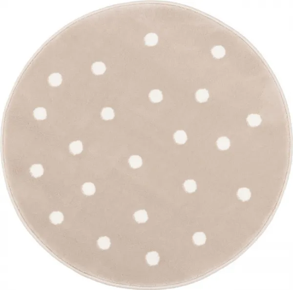 Koberec FD Lush bodky, svetlobéžový kruh