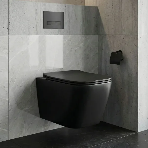 REA - Závesná WC misa Julio Black Matt REA-C6550