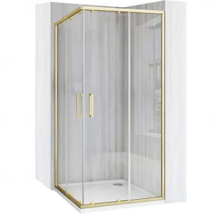 REA - Sprchovací kút City 80x80 Gold Brush Bez sprchovej vaničky REA-K6444