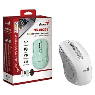 GENIUS Myš NX-8025S, Bezdrátová, bílo-šedá