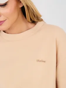 Béžová mikina bez kapucne
