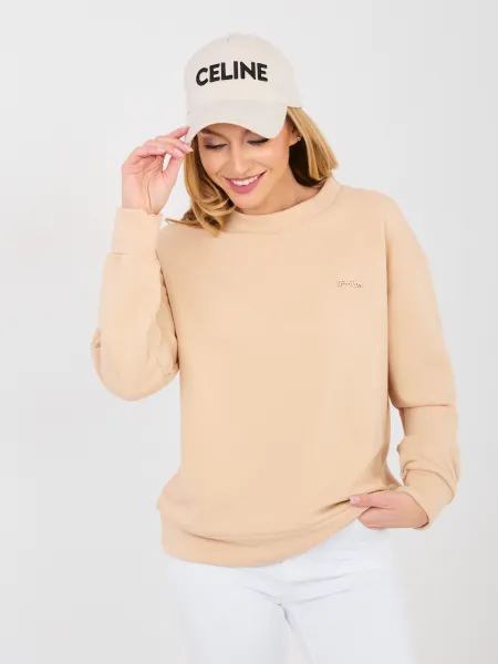 Béžová mikina bez kapucne