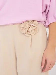 Béžové nohavice s elastickým pásom