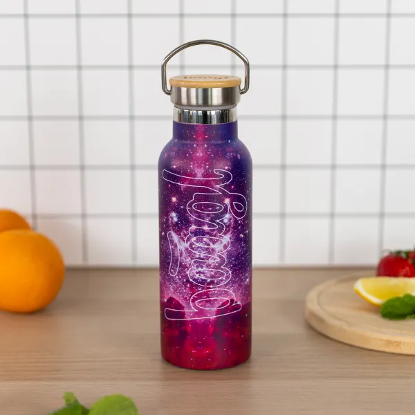 Termofľaša s bambusovým viečkom Galaxy, 500 ml