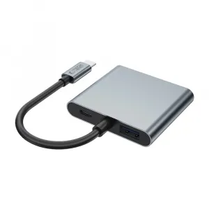 Tech-Protect HB08 HUB adaptér USB-C - USB 2.0 / 2x HDMI 4K, šedý