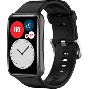 BStrap Silicone remienok na Huawei Watch Fit, black/silver