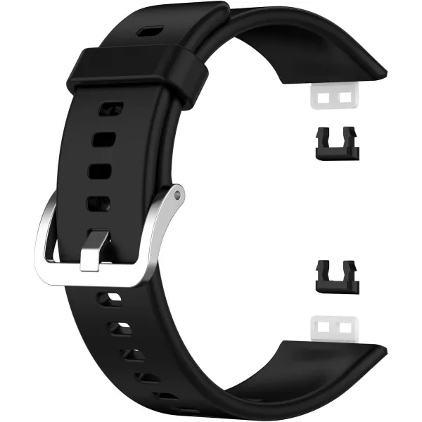 BStrap Silicone remienok na Huawei Watch Fit, black/silver