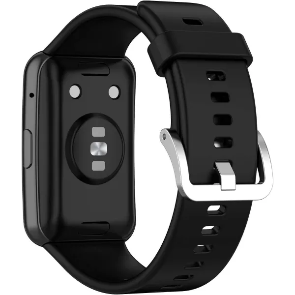 BStrap Silicone remienok na Huawei Watch Fit, black/silver