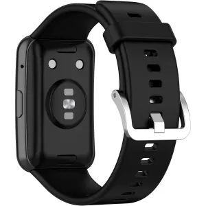 BStrap Silicone remienok na Huawei Watch Fit, black/silver