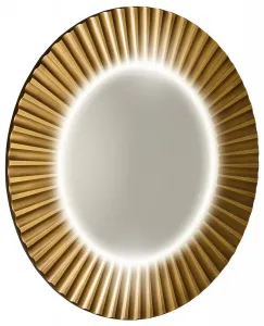 SAPHO - PRIDE STRIP guľaté zrkadlo s LED osvetlením v ráme, priemer 90cm, bronz PD954