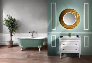 SAPHO - PRIDE STRIP guľaté zrkadlo s LED osvetlením v ráme, priemer 90cm, bronz PD954