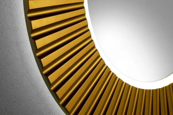 SAPHO - PRIDE STRIP guľaté zrkadlo s LED osvetlením v ráme, priemer 90cm, bronz PD954