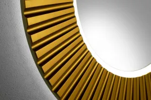 SAPHO - PRIDE STRIP guľaté zrkadlo s LED osvetlením v ráme, priemer 90cm, bronz PD954