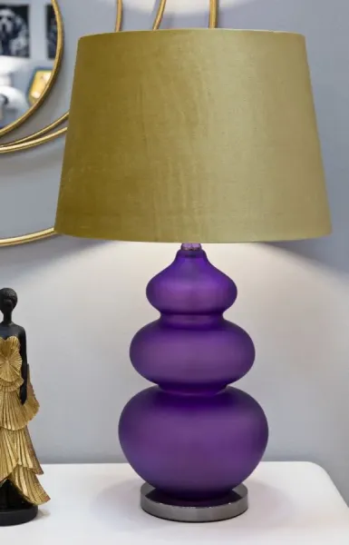 Mauro Ferretti Stolní lampa Milva Three 70 cm zlato-fialová