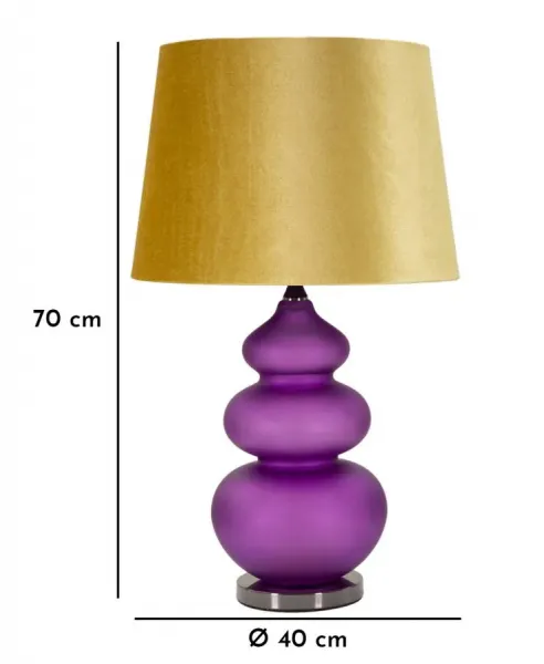 Mauro Ferretti Stolní lampa Milva Three 70 cm zlato-fialová