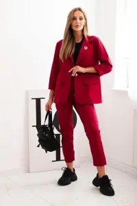 Legínovo Dámsky komplet Punto elegantné sako a nohavice hnedý Farba: Modrá, Veľkosť: UNI