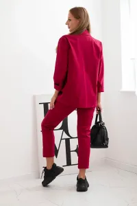 Legínovo Dámsky komplet Punto elegantné sako a nohavice hnedý Farba: Modrá, Veľkosť: UNI