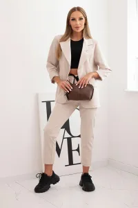 Legínovo Dámsky komplet Punto elegantné sako a nohavice hnedý Farba: Modrá, Veľkosť: UNI