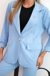 Legínovo Dámsky komplet Punto elegantné sako a nohavice hnedý Farba: Modrá, Veľkosť: UNI