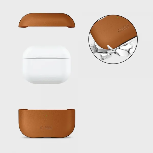 Tech-Protect NaturalFit, Apple AirPods Pro 3, hnedé