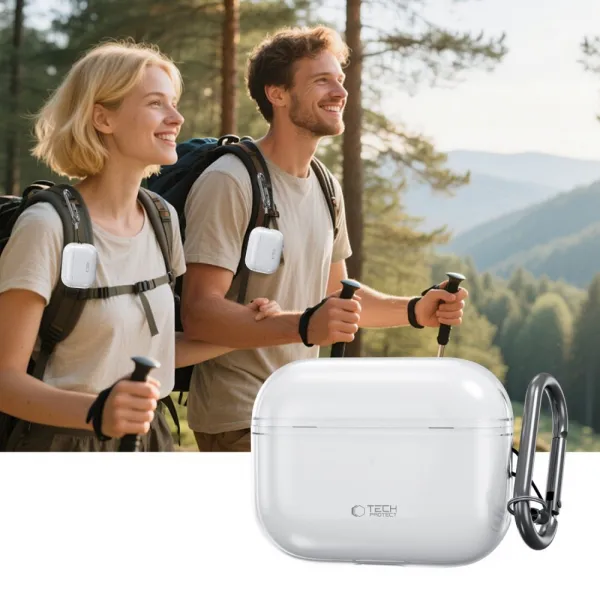 Tech-Protect FlexAir puzdro, Apple AirPods Pro 3, priehľadné