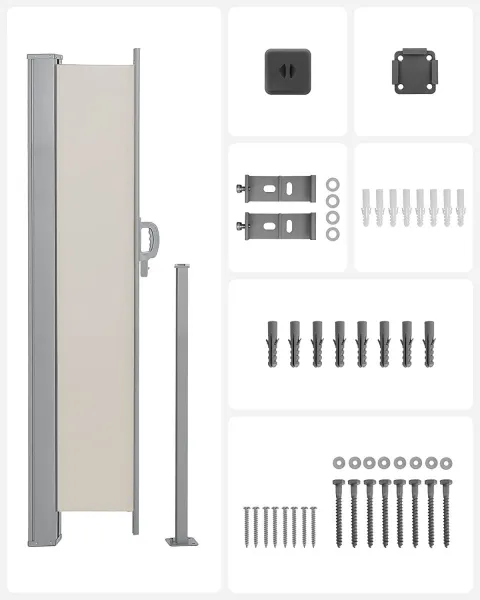 SONGMICS Bočná markíza Orrine 180x350 cm béžová