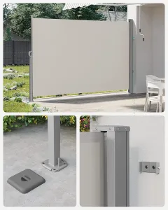 SONGMICS Bočná markíza Orrine 180x350 cm béžová