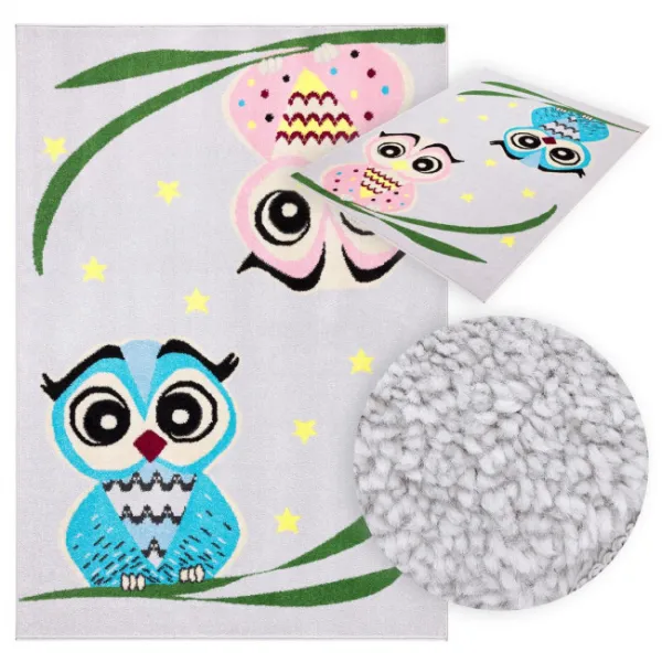 Koberec Agnella Funky Top Owl sivý