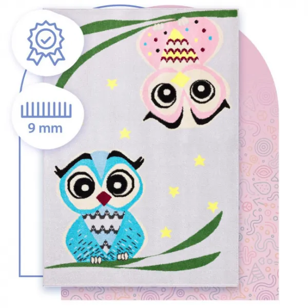 Koberec Agnella Funky Top Owl sivý